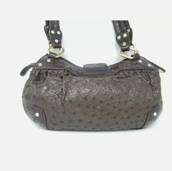 100% AUTHENTIC BALLY Brown Ostrich Leather Handbag - Limited Edition - Picture 11 of 12